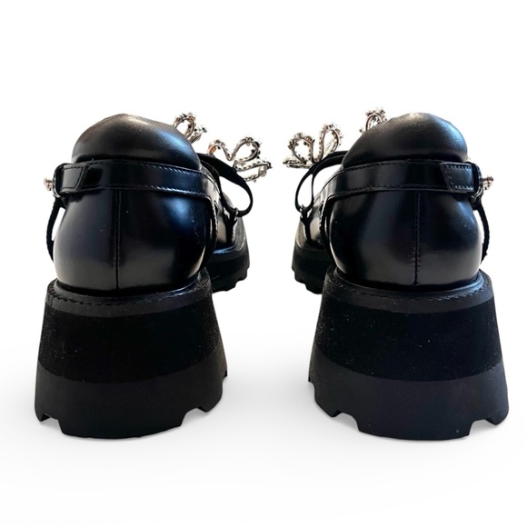 NWOB I Suddenly Sneezed Black Leather Platform Crystal Embellished Maryjanes 6 - Picture 7 of 15